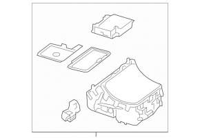 Бокс карман центральной консоли с подстаканниками Mercedes C-class W205 15-21