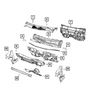 Решетка дворников пластик Jeep Compass 11-16