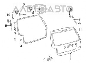 Garnitură de cauciuc pentru ușa portbagajului Toyota Highlander 01-07