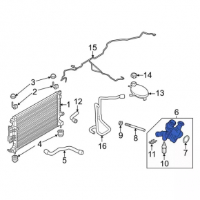 Флянец системы охлаждения Ford Fusion mk5 13-20 1.5T