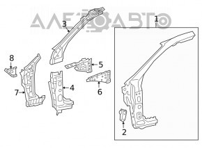 Panou lateral stânga față Lexus UX 19-26 pe caroserie, roșu, vopsit