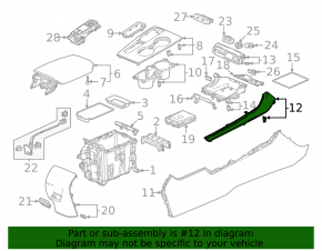 Ornamente consolă centrală neagră, partea dreaptă sus, pentru Honda Civic XI FE/FL 22-26