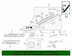 Молдинг крышки багажника правый Mazda 6 14-17 царапины