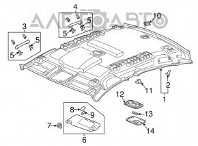 Плафон освещения задний Honda Insight 19-22 серый, тычки