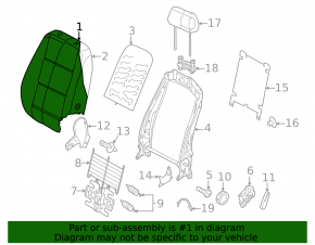Водительское сидение VW Tiguan 18-21 без airbag, ткань черная
