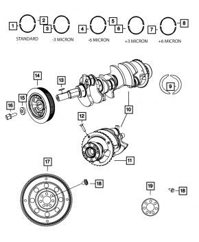 Коленвал Jeep Compass 11-15 2.0 К:51.97 Ш:47.94