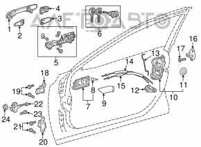 Механизм ручки двери передней левой Toyota Avalon 19-22