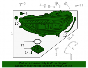 Фара передняя левая в сборе Audi A4 B9 20-25 LED c LED DRL