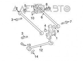 Рычаг развальный задний правый Lexus RX300 RX330 RX350 RX400h 04-09 4WD