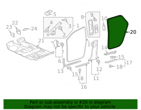 Уплотнитель дверного проема задний левый Lexus RX300 RX330 RX350 RX400H 04-08 черный