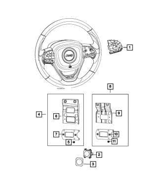 Радар круиз Jeep Cherokee KL 14-14