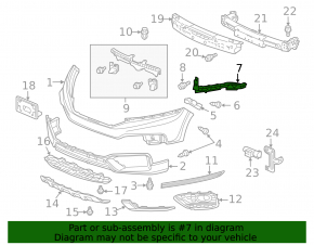 Крепление переднего бампера под фарой правое Honda Crosstour 10-15 2013-15