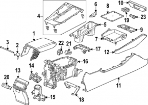 Бокс центральной консоли Honda Accord 23-26