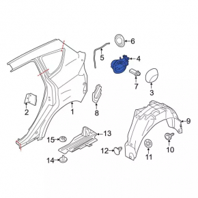 Корпус лючка бензобака Ford C-max MK2 13-18