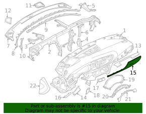 Комплект накладок салона под дерево Audi A6 C7 12-18 под дерево коричневый ясень, под память водителя, "quattro", трещина в креплении, царапины