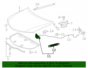 Замок капота Toyota Camry v50 12-14 usa с датчиком