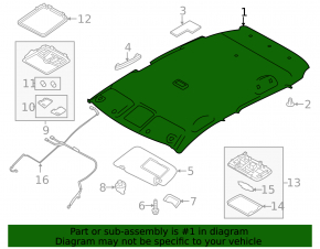 Обшивка потолка Nissan Leaf 11-12 серая, царапины, под чистку
