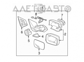 Зеркало боковое левое в сборе Acura MDX 07-08