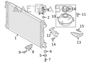 Vas de expansiune pentru răcire Audi Q5 80A 18-24 2.0T, PHEV fără capac