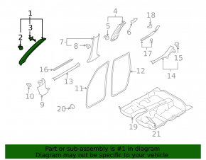 Накладка передней стойки левая Subaru Forester 08-13 SH серая