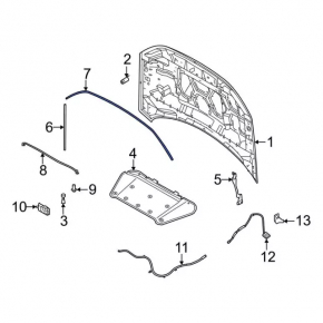 Garnitura capota centrala fata Ford Bronco Sport 21-25