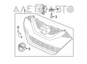 Решетка радиатора grill Nissan Maxima A36 16-17 дорест