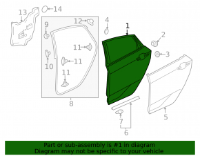 Дверь в сборе задняя левая Honda Insight 19-22
