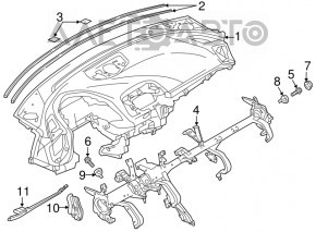 Торпедо передняя панель без AIRBAG Mazda 3 14-18 BM