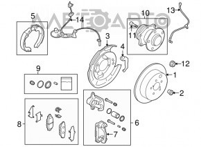 Суппорт в сборе задний левый Subaru Outback 10-14