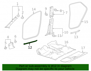 Накладка порога передняя правая Lexus NX200t NX300 NX300h 15-21 черная, хром