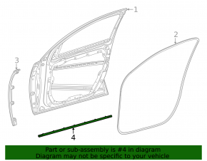 Уплотнитель двери передней левой Mercedes W167 GLE 350 450 20-26 нижний