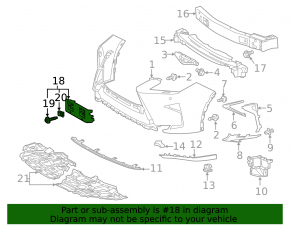 Площадка под номер переднего бампера Lexus RX350L RX450hL 18-19 long