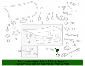 Крюк замка крышки багажника VW Jetta 19-26