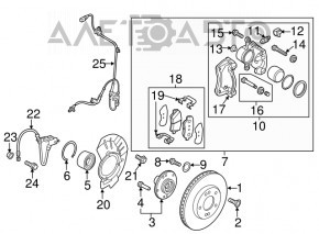 Датчик ABS передний левый Kia Soul 14-19