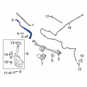Поводок дворника правый Ford Mustang mk6 15-23