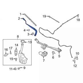 Поводок дворника правый Ford Mustang mk6 15-23