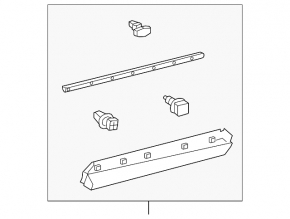 Накладка двери нижняя задняя левая Lexus RX350L RX450hL 18-22 long