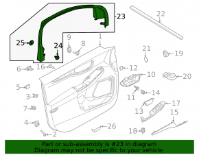 Рамка двери внутренняя передняя левая Ford Escape MK4 20-26 черная