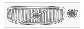 Решетка радиатора grill со значком Volvo XC60 18-21 под камеру