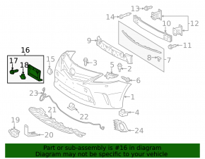 Рамка номерного знака переднего бампера Toyota Prius V 12-14