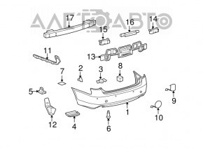 Абсорбер заднего бампера Lexus GS300 GS350 GS430 GS450h 06-09 тип 1