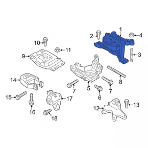 Подушка двигателя правая Ford Escape MK3 13-19 1.5T 1.6T