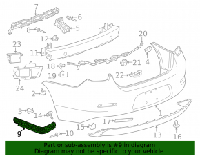 Крепление заднего бампера левое Chevrolet Malibu 13-15