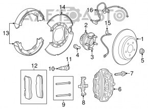Кожух тормозного диска задний левый Dodge Charger 11-23 3.6 под BREMBO
