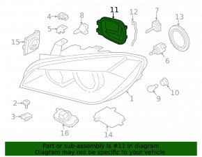 Крышка лампы фары левая BMW X1 E84 13-15 под ксенон