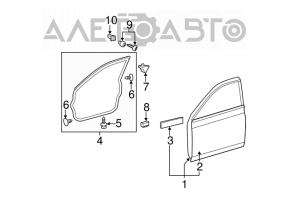 Дверь голая передняя левая Toyota Avalon 05-12 синий 8R5 тычки