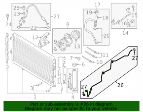 Трубка кондиционера печка-конденсер Ford Mustang mk6 15-17 2.3T