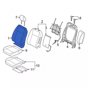 Пассажирское сидение Ford Ecosport 18-22 кожа черн, Sportster