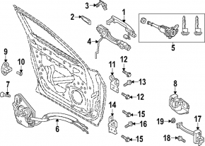 Ограничитель двери передней левой Mazda CX-90 24-26