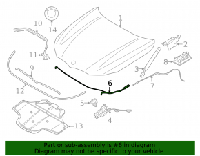 Трос открывания замка капота передняя часть BMW 5 G60 24-26